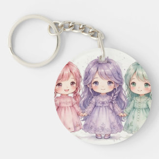 Cute Pastel Best Friends Porte-clés en acrylique Keychain