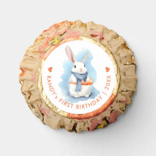 Cute Pastel Blue Bunny Birthday Easter Watercolor Reese's Peanut Butter Cups