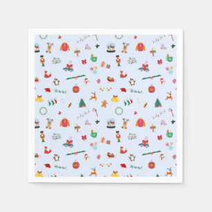 Cute pastel blue Christmas party decoration Napkins
