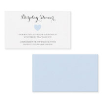 Cute Pastel Blue Heart Baby Boy Display Shower Enclosure Card