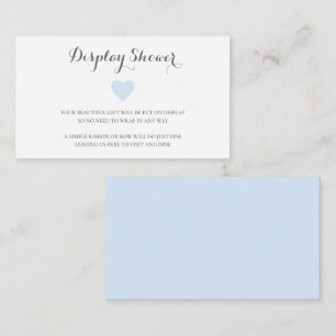 Cute Pastel Blue Heart Baby Boy Display Shower Enclosure Card