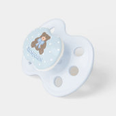 Cute Pastel Blue Ribbon Sweet Teddy Bear Baby Boy Pacifier (Front Right)