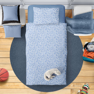 Cute Pastel Blue White Sprinkles Pattern Duvet Cover