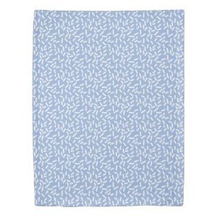 Cute Pastel Blue White Sprinkles Pattern Duvet Cover