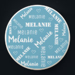 Cute Pastel Blue Word Art Cloud Heart Name Custom PopSocket<br><div class="desc">Personalize your world with our beautiful word art name design. Your word or name, set against a plain blue colored background, adds a touch of elegance to your style. Crafted with ❤ by Zaubershirts, it's a truly unique and special creation, just for you!</div>