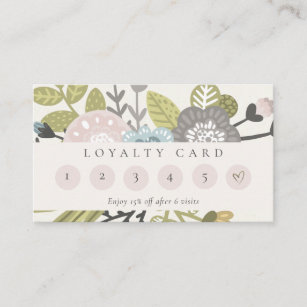 Striped Pattern Rose Business Loyalty Punch Card, Zazzle