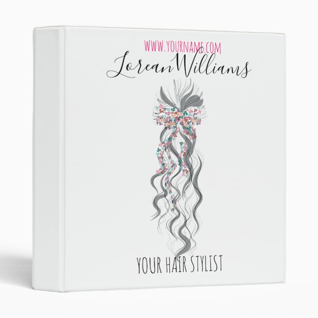 Cute Pastel Bride Wavy Hairstyle Hair Salon Floral Binder (Front/Spine)