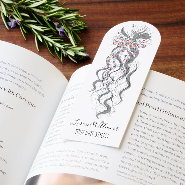 Cute Pastel Bride Wavy Hairstyle Hair Salon QR Bookmarks (Book)
