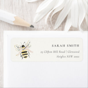 Cute Pastel Bumble Bee Neutral Address Label