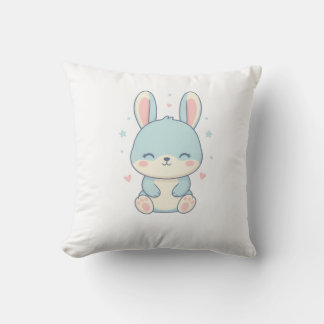 Cute Pastel Bunny Baby Onesie Throw Pillow