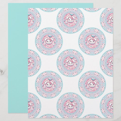 Cute Pastel Candy Kawaii Bunny Polka Dot Mandala