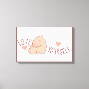 Cute pastel capybara canvas print