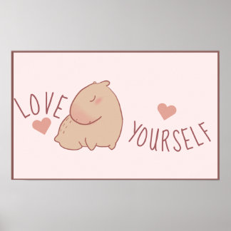 Cute pastel capybara poster