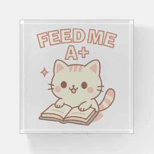 Cute Pastel Cat Book Paperweight