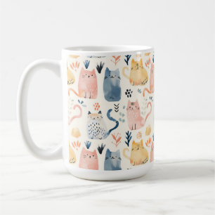 Cute pastel cat pattern  coffee mug