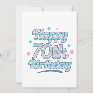 Cute Pastel Celebrating the 70th birthday Save The Date