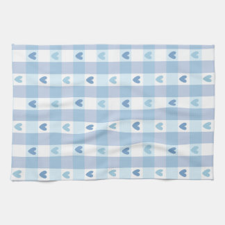 Cute Pastel Checkered Love Design Kitchen Towel