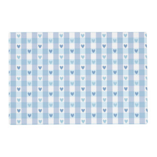 Cute Pastel Checkered Love Design Placemat