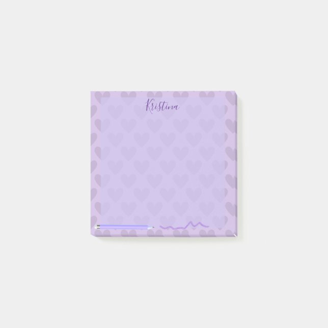 Cute Pastel Chic Lavender Personalized Post-it Notes (Front)