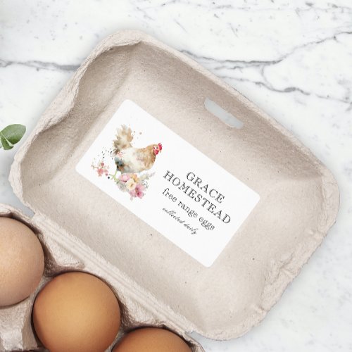 Cute Pastel Chicken Farm Egg Carton Label