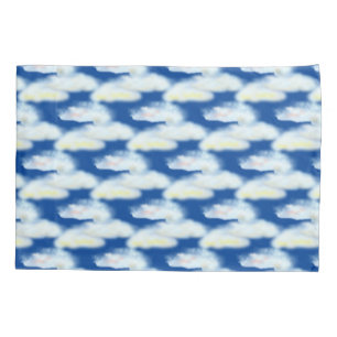 Cute Pastel Clouds on Blue Pillow Case
