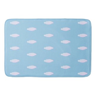 Cute pastel clouds on light sky blue