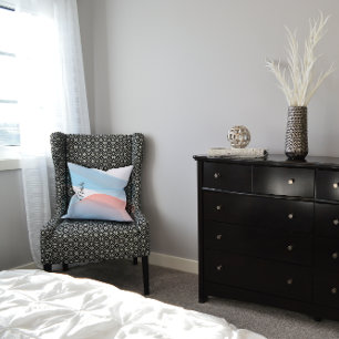 Cute pastel color blue coral name Throw Pillow