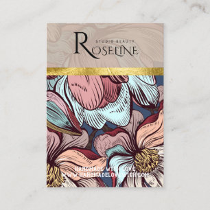 Cute pastel color pink flower Earring Display Business Card