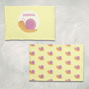 Cute Pastel color Snail Pattern Personalized kids Pillow Case