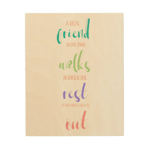 cute pastel color true friendship quote sweet chic wood wall art