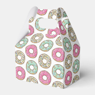 Cute Pastel Colored Icing Donuts Pattern Favor Boxes