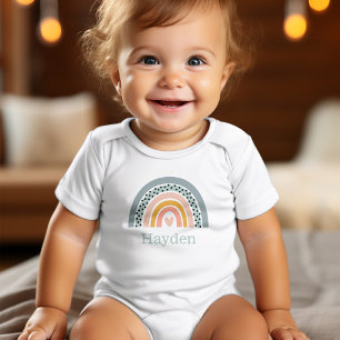 Cute Pastel Colors Hand Drawn Rainbow Baby Bodysui Bodysuit