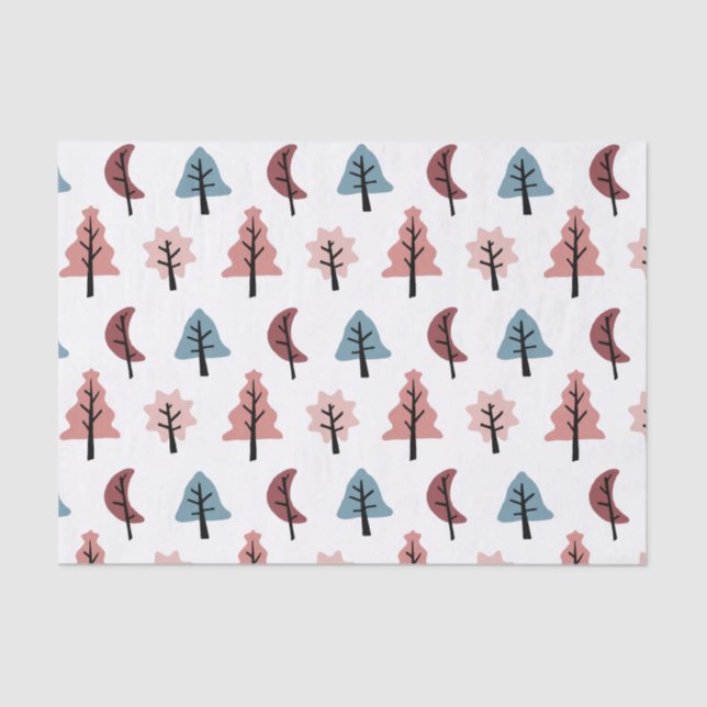Cute Pastel Cookie Christmas tree Pattern Holiday Tissue Paper (Front)