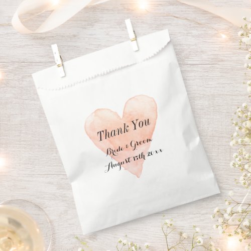 Cute pastel coral pink wedding party favor bags