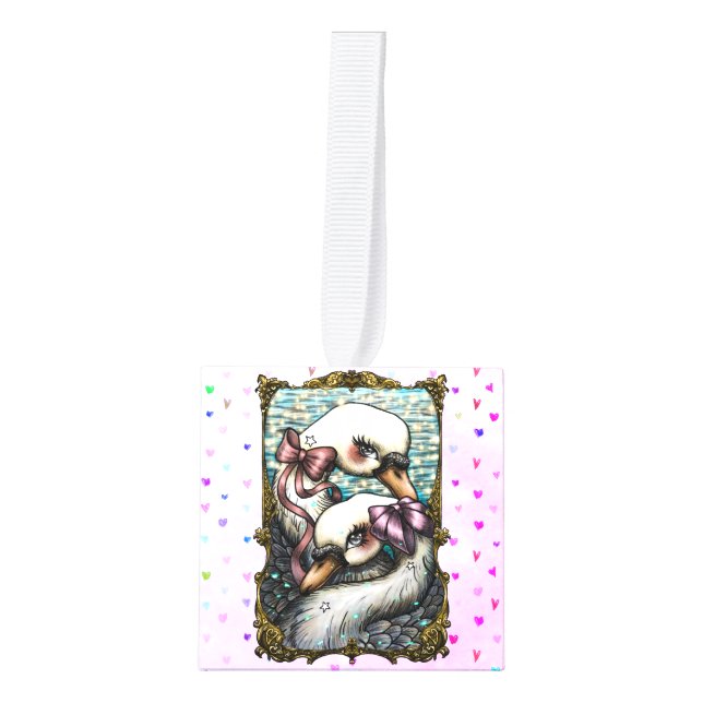 Cute Pastel Cube Ornament (Front)