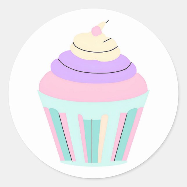 Cute Pastel Cupcake Bakery Sticker Pastry Chef (Front)