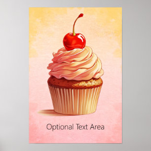 Cute Pastel Cupcake Poster