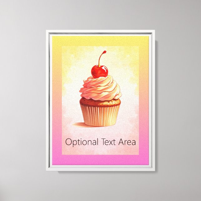 Cute Pastel Cupcake Wall Art - Framed Canvas Print (Front)