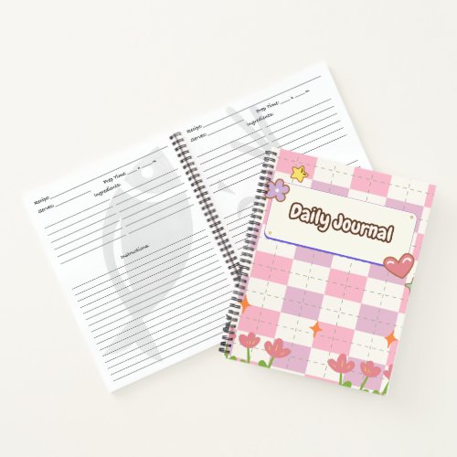 Cute Pastel Daily Journal Cover – Aesthetic Pink &