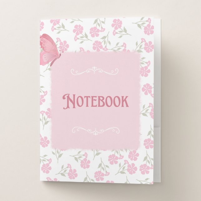 Cute Pastel Diary Notebook | Soft Aesthetic Journa Pocket Folder (Front)