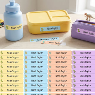 Cute Pastel Dinosaur Kids Personalized Name Labels