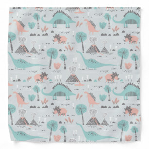 Cute Pastel Dinosaur Pattern Bandana