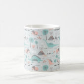 Cute Pastel Dinosaur Pattern Coffee Mug (Center)