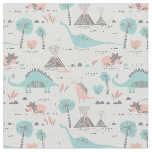 Cute Pastel Dinosaur Pattern Fabric