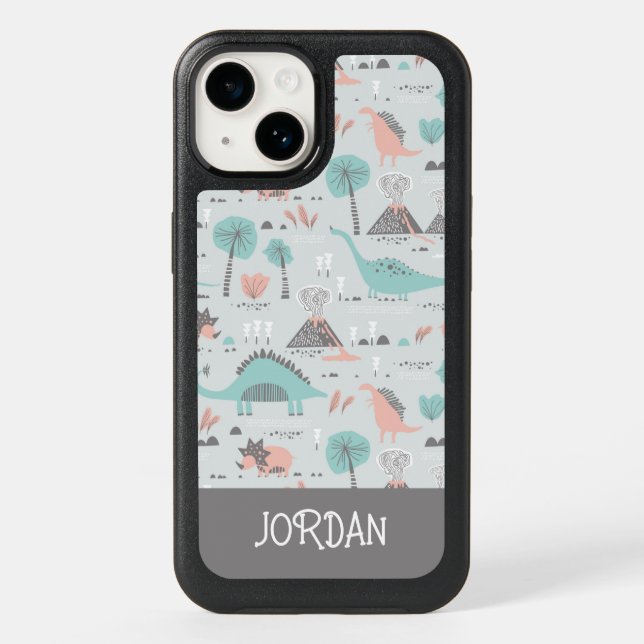 Cute Pastel Dinosaur Pattern Otterbox iPhone Case (Back)