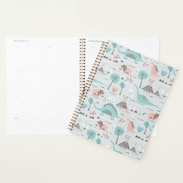 Cute Pastel Dinosaur Pattern Planner (Display)