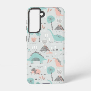 Cute Pastel Dinosaur Pattern Samsung Galaxy S21 Case