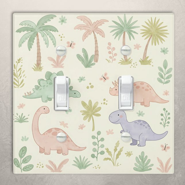 Cute Pastel Dinosaurs Light Switch Cover (Creator Uploaded)
