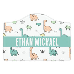 Cute Pastel Dinosaurs Name Sign Nursery Decor