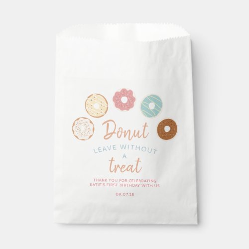 Cute Pastel Donut Leave without a Treat Birthday Favor Bag